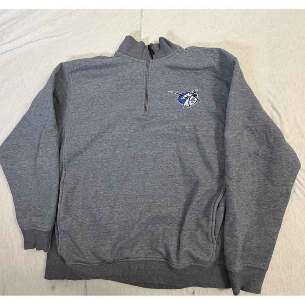 Duke Blue Devils Gray Quarter Zip Pullover Sweatshirt Men's Large NCAA